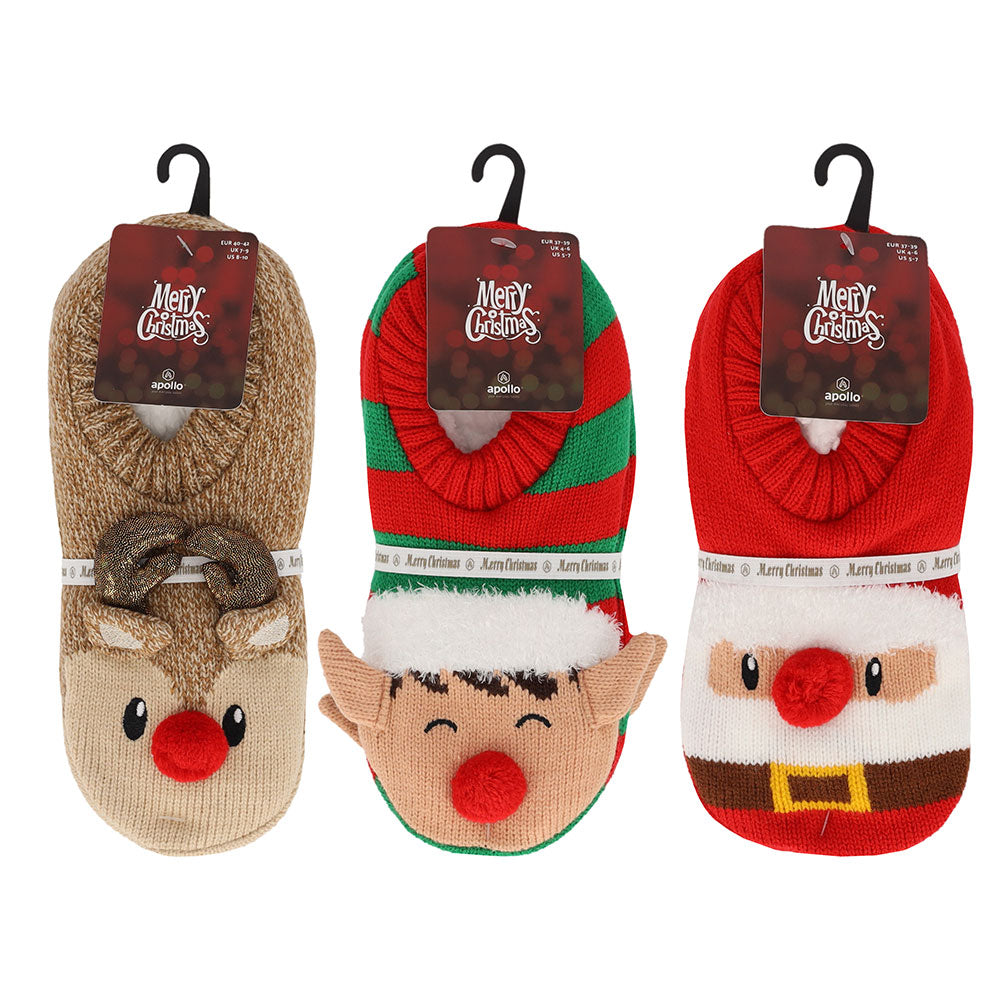 apollo ladies x-mas knit ballerina booties 3d 37/39 combi a ass 2