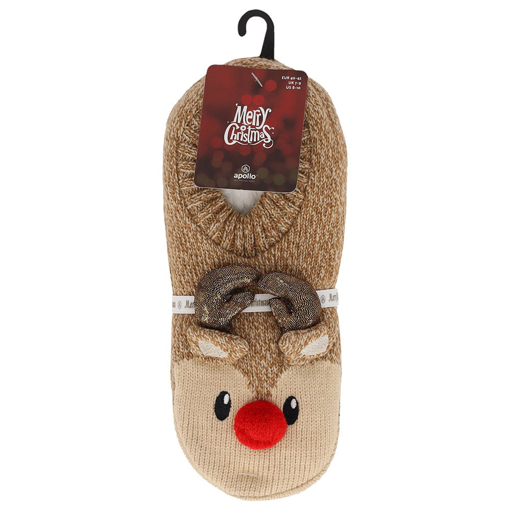apollo ladies x-mas knit ballerina booties 3d 40/42 combi b ass 2