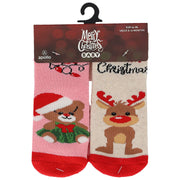 apollo babies slippersocks x-mas 2 pack 56/68 combi 2 ass 5