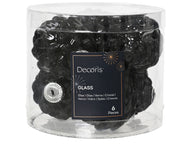 dennenappel glas shiny-matt glitter mix zwart d.5cm x h.7cm