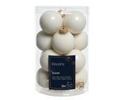 kerstballen glas shiny/mat mix wolwit d.3.5cm koker a 16 stuks