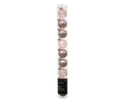 kerstballen glas transparent shiny - matt - shiny 3ass poederroze d.3cm