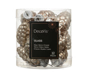 dennenappel glas enamel - matt mix smokey parel d.2.5cm x h.6cm
