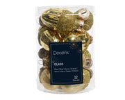 eikel glas shiny,matt gold glitter mix licht goud d.3cm x h.4cm