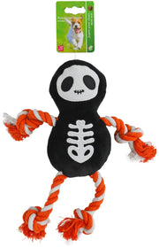halloween skelet+touw zwart/wit 30cm