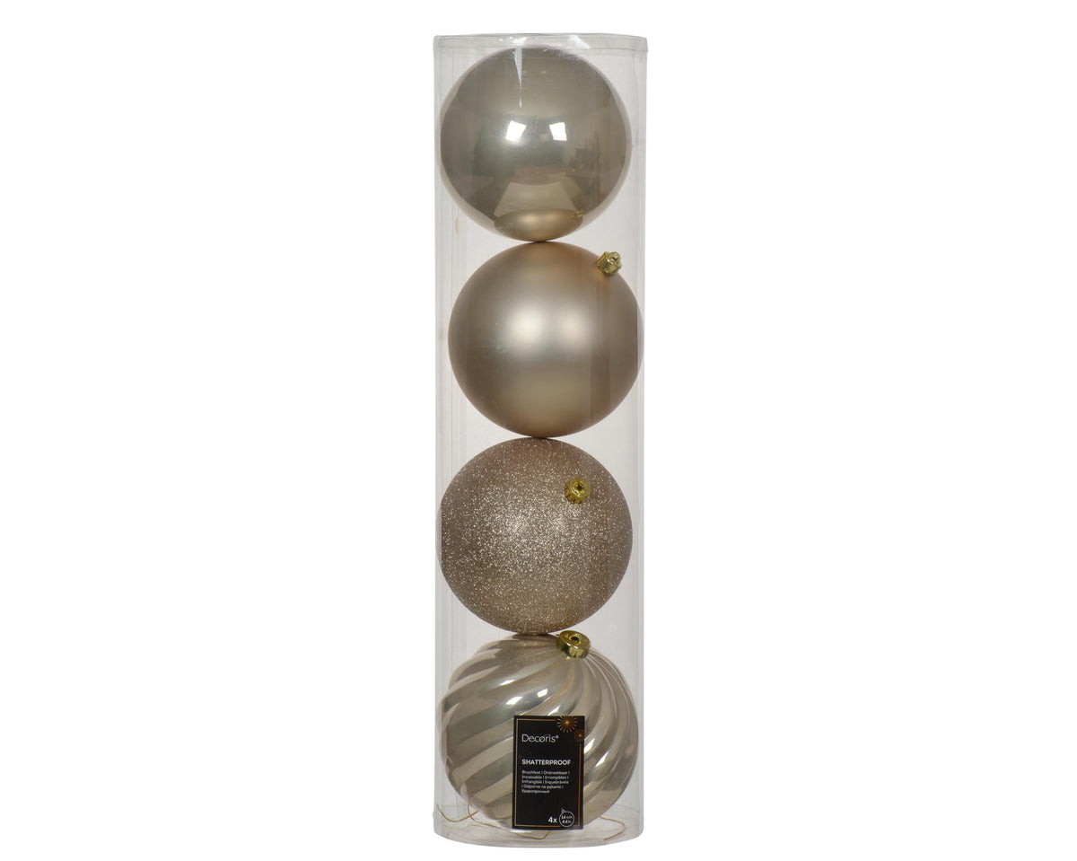 kerstballen shatterpoof d.14cm mixtube a 4 parel
