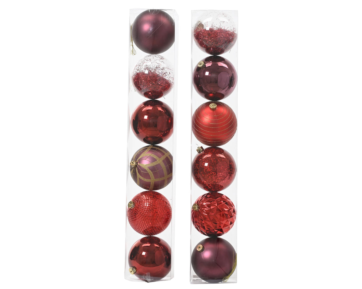 kerstballen shatterpoof d.15cm mixtube a 6 rood