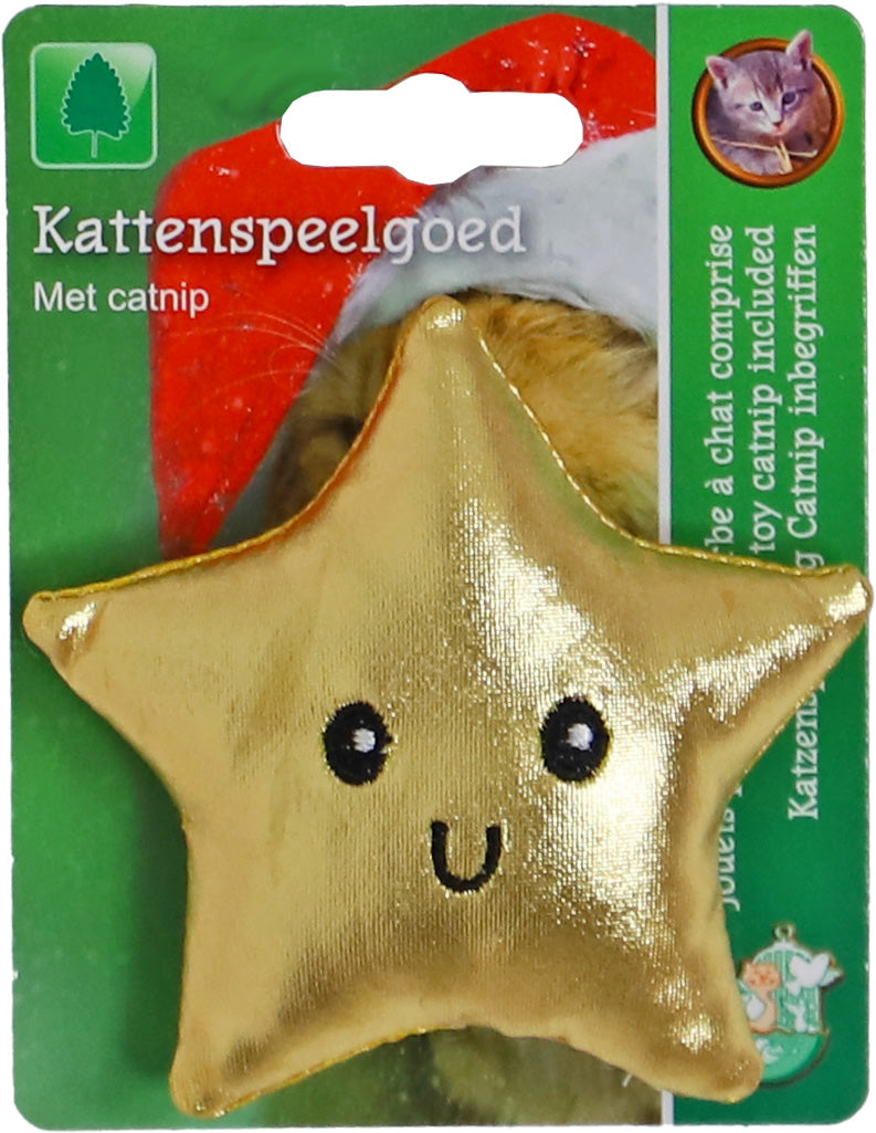 kerstster + catnip goud 10cm