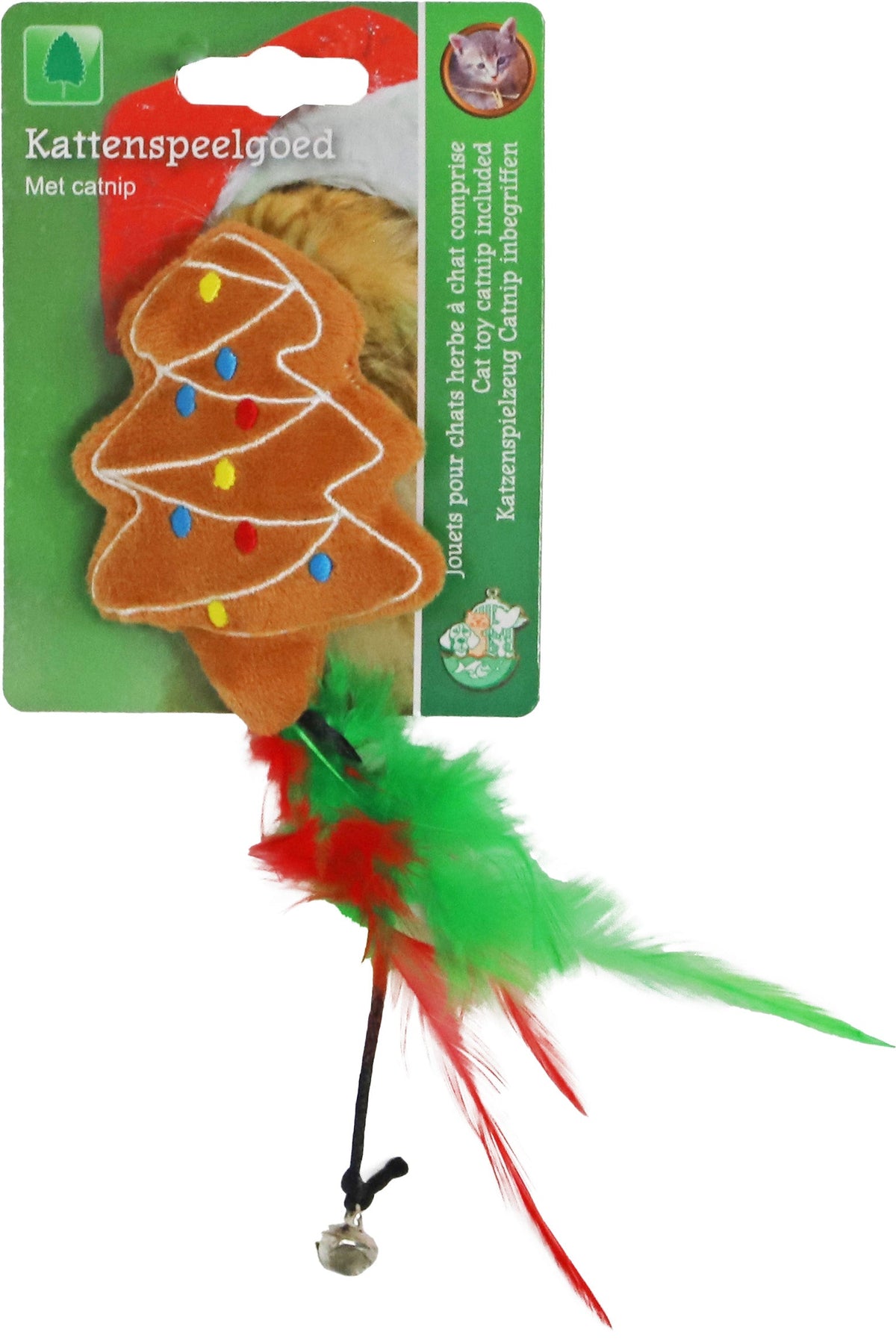 kerstboom+catnip+veren+bel bruin 12cm