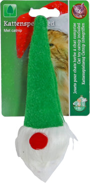 kerstgnoom+catnip groen/wit 18cm