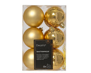 kerstballen polystyreen mix licht goud d.6cm koker a 12 stuks