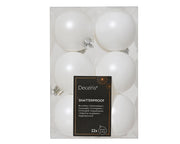 kerstballen polystyreen matt winterwit d.6cm koker a 12 stuks