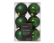 kerstballen polystyreen mix dennengroen d.6cm koker a 12 stuks