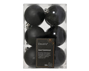 kerstballen polystyreen mix zwart d.6cm koker a 12 stuks