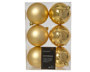 kerstballen polystyreen mix licht goud d.8cm koker a 6 stuks