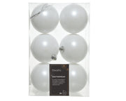 kerstballen polystyreen matt winterwit d.8cm koker a 6 stuks