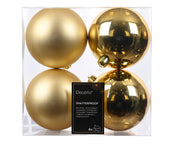 kerstballen polystyreen mix licht goud d.10cm koker a 4 stuks