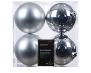 kerstballen polystyreen mix zilver d.10cm koker a 4 stuks