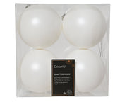 kerstballen polystyreen matt winterwit d.10cm koker a 4 stuks