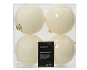 kerstballen polystyreen mix wolwit d.10cm koker a 4 stuks