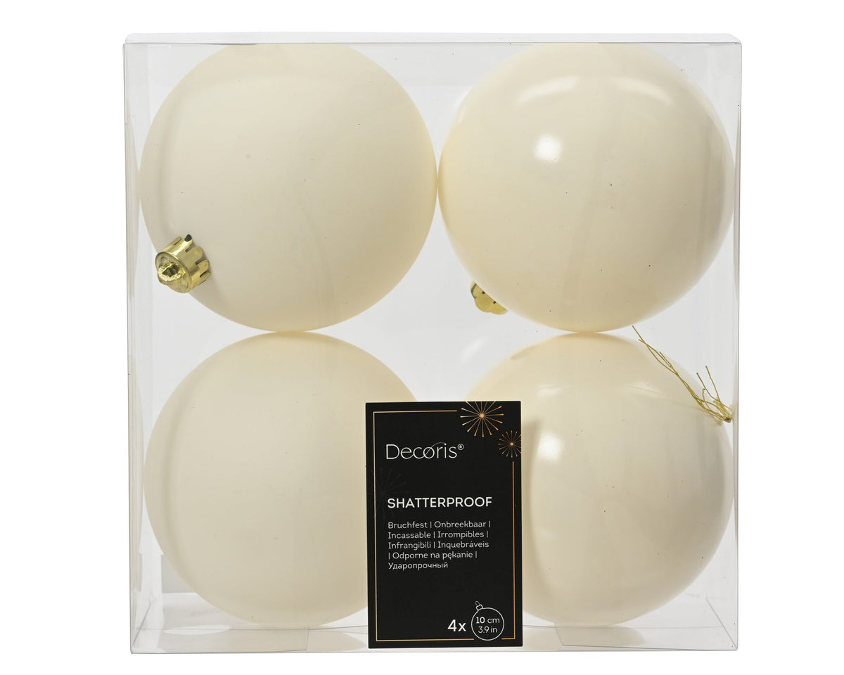 kerstballen polystyreen mix wolwit d.10cm koker a 4 stuks