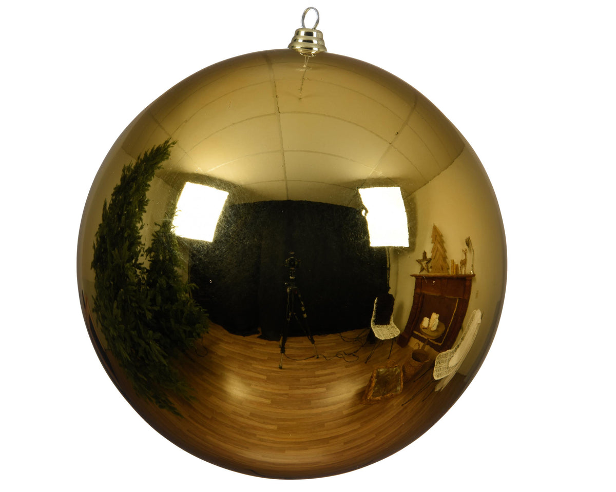 kerstballen polystyreen shiny d.14cm licht goud