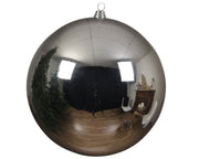 kerstballen polystyreen shiny zilver d.20cm