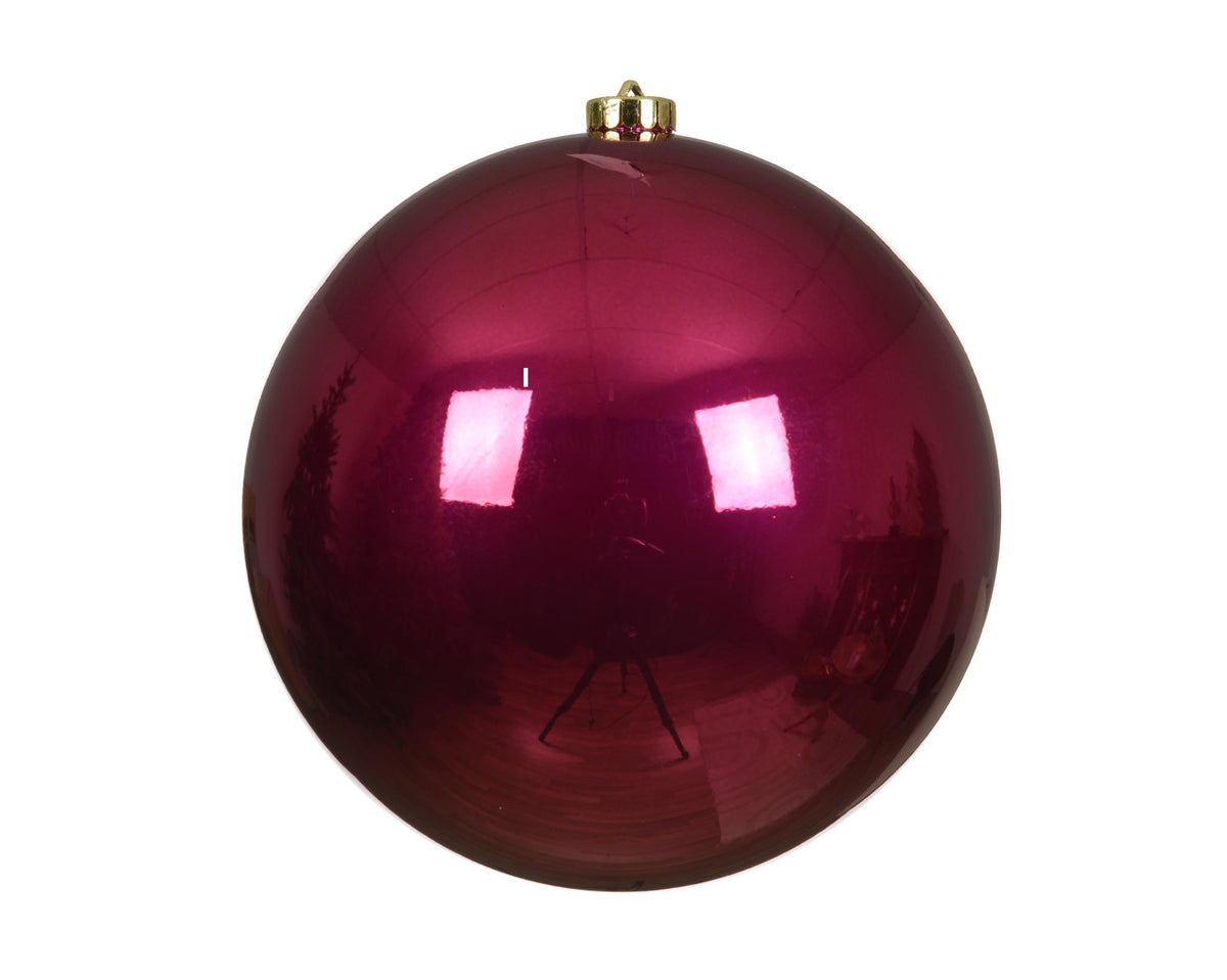 kerstballen polystyreen shiny d.20cm ossenbloed