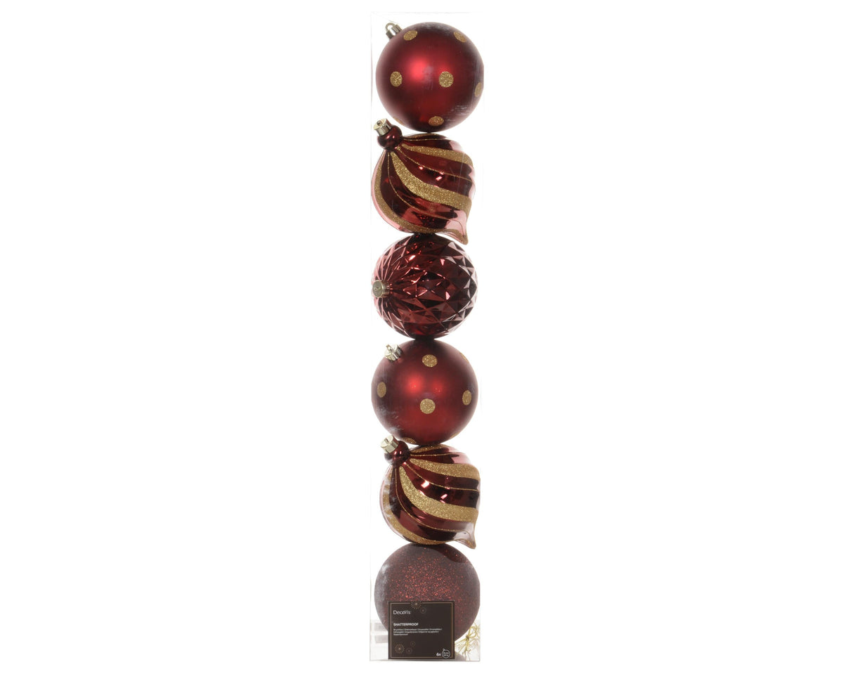 kerstballen shatterpoof d.15cm mixtube a 6 ossenbloed