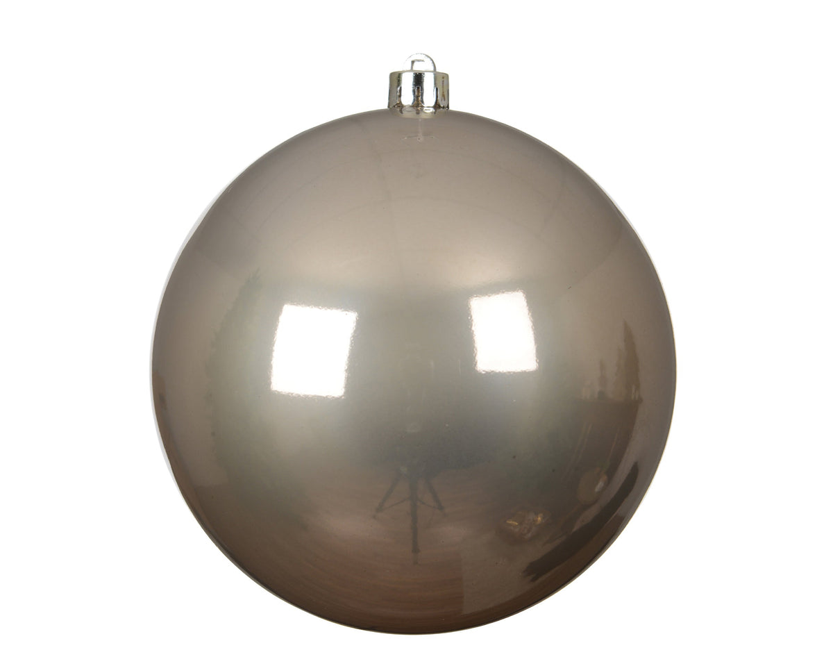 kerstballen polystyreen enamel smokey parel d.14cm