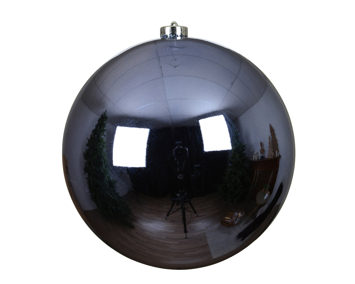 kerstballen polystyreen shiny ochtend blauw d.20cm