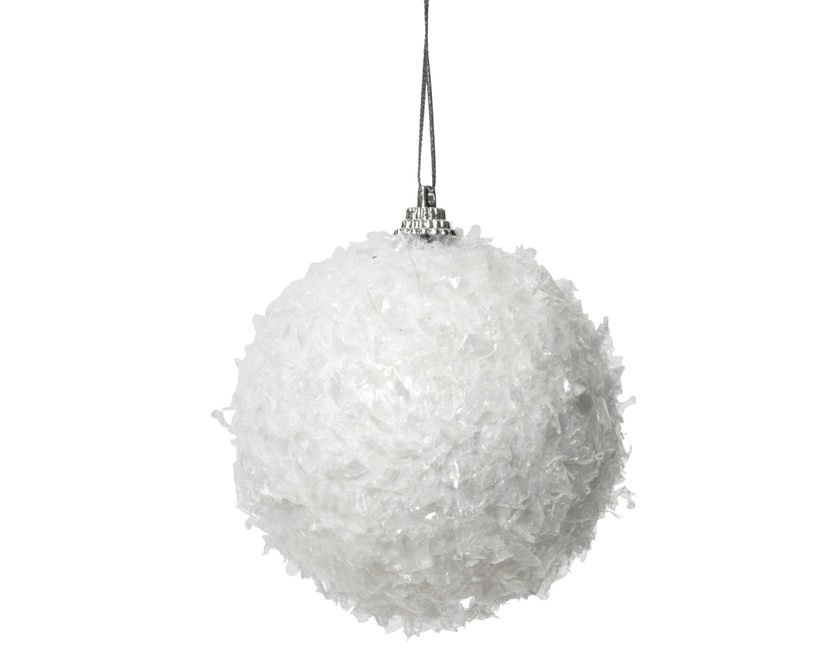 kerstbal op draad foam snow winterwit l.8cm x w.8cm x h.8cm
