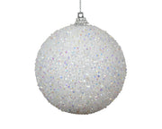 kerstbal foam sequins winterwit d.8cm