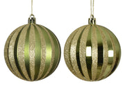 kerstbal plastic shiny-matt 2col ass groen d.8cm