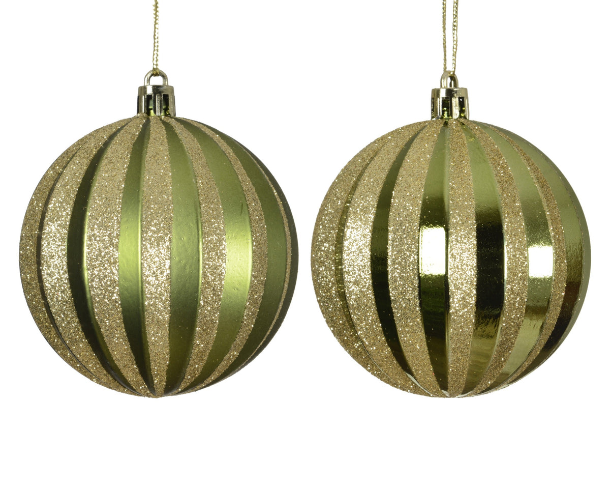 kerstbal plastic shiny-matt 2col ass groen d.8cm