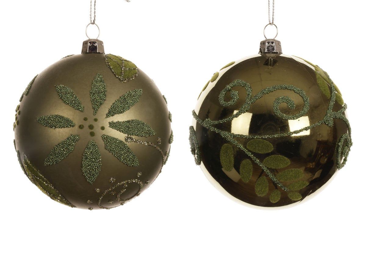 kerstbal polystyreen shiny-matt 2col ass rosemarijn d.8cm