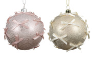 kerstbal polystyreen glitter finish 2col ass assortie d.8cm