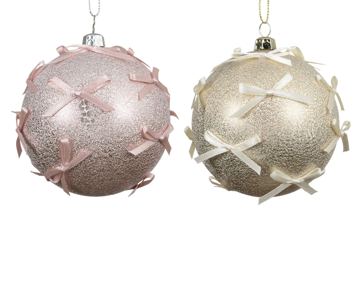 kerstbal polystyreen glitter finish 2col ass assortie d.8cm
