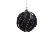 kerstbal polystyreen shiny nachtblauw d.8cm
