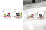 trinkglas mit henkel "festtagsmuffel", 350ml, 2 designs
