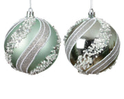 bal op draad pp shiny - matt bauble polystyrene 2ass mintgroen d.8cm