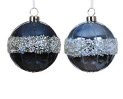kerstballen polystyreen shiny glitter 2col ass assortie d.8cm