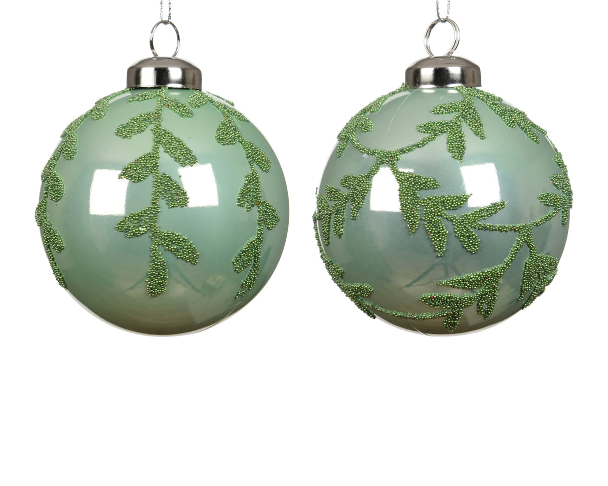 kerstballen polystyreen pearl 2ass mintgroen d.8cm