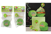 cupcake set weihnachten "festtags-muffel" 24tlg, förmchen und schilder, 2 designs