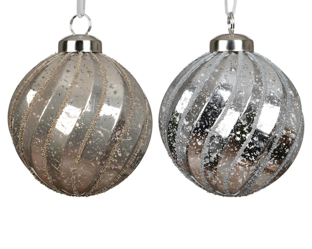 kerstballen polystyreen shiny,mercury beads 2col ass assortie d.8cm