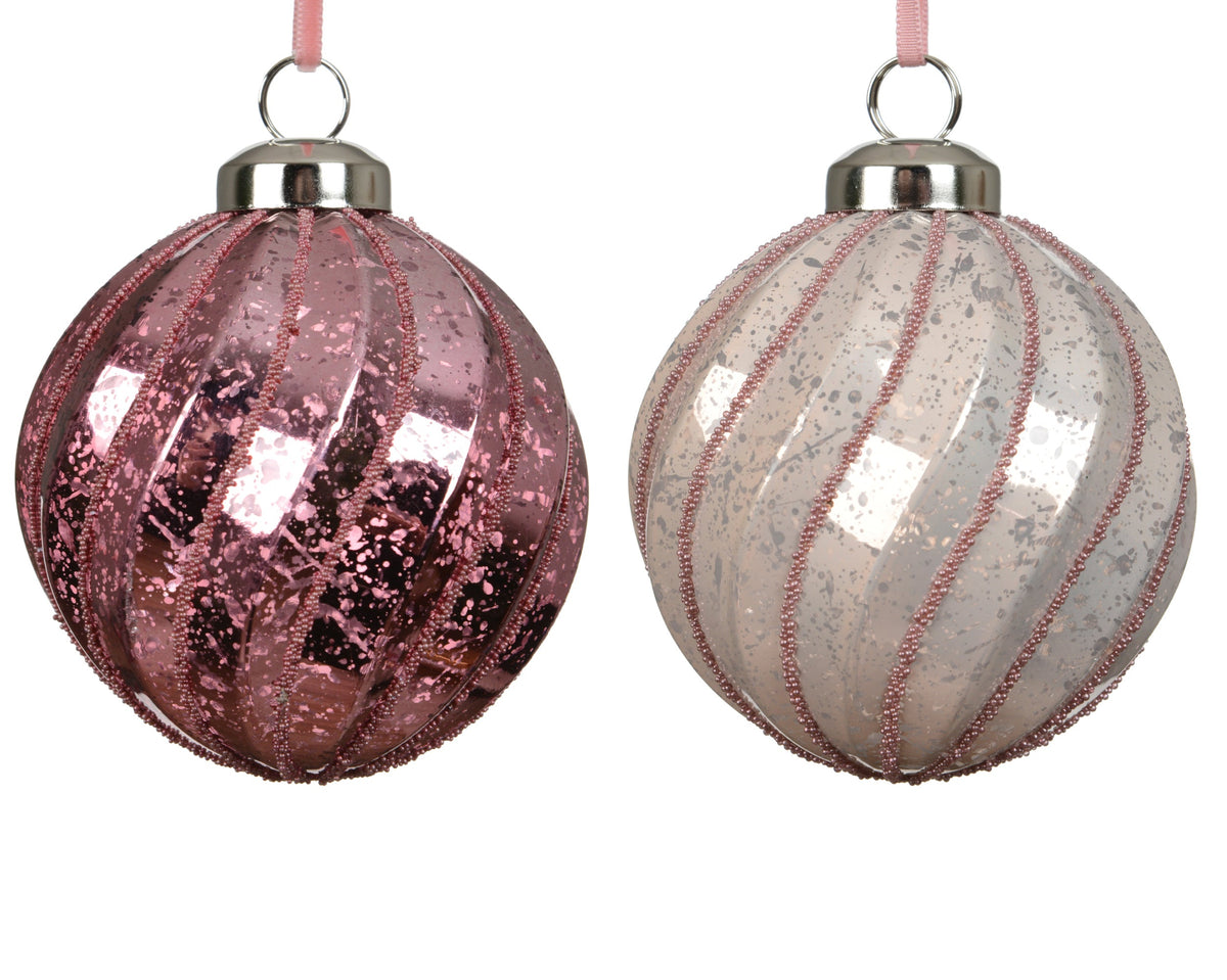 kerstballen polystyreen shiny,mercury beads 2col ass assortie d.8cm