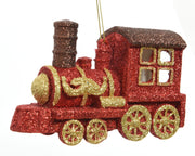 trein plastic glitter rood/kleur(en) l.4.5cm x w.12.5cm x h.7.5cm
