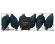 dennenappel polystyreen glitter emerald d.4.5cm x h.8cm koker a 6 stuks