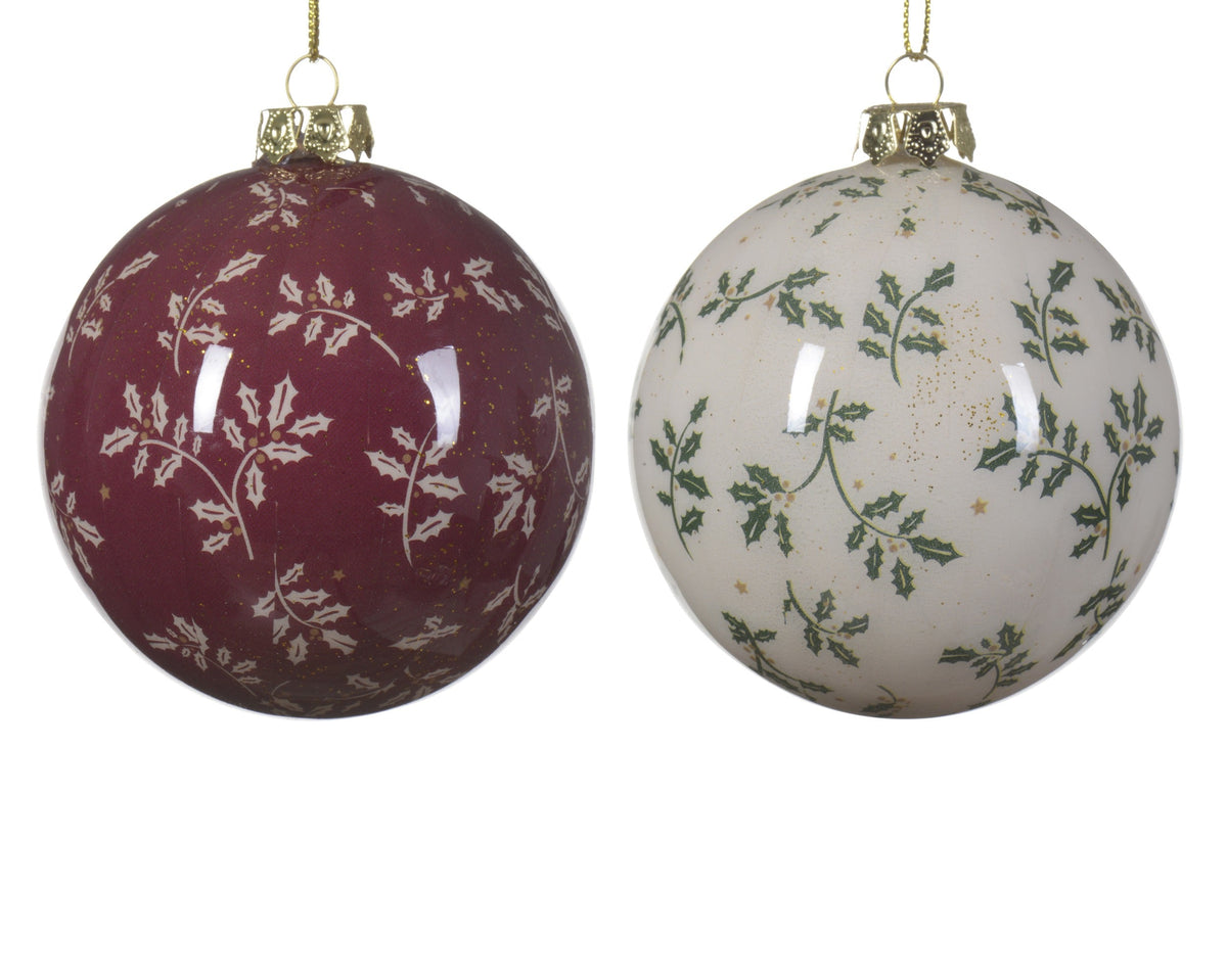 kerstbal polyfoam shiny leaves 2col ass assortie l.8cm x w.8cm x h.9.3cm
