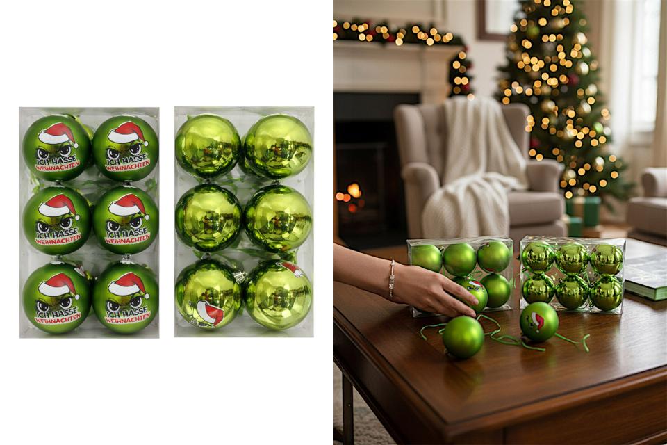 weihnachtskugel "festtagsmuffel", ø 6cm, 6er matt & glänzend sortiert